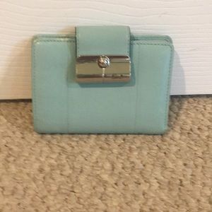 Mint Green Coach Leather Wallet